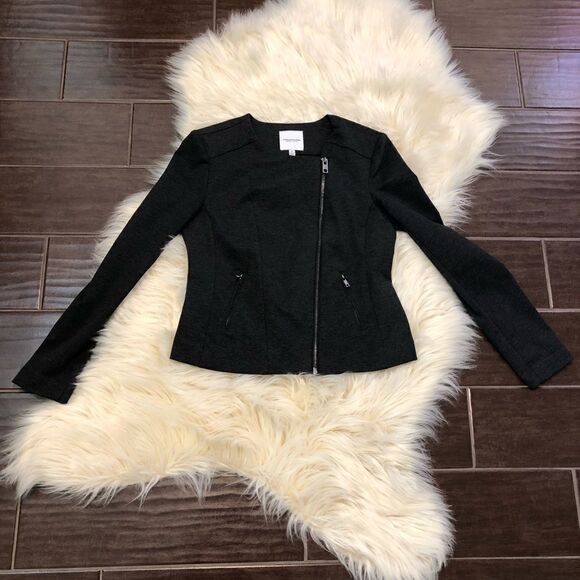 Catherine Malandrino Ponte Moto Jacket charcoal sz small - Picture 1 of 9
